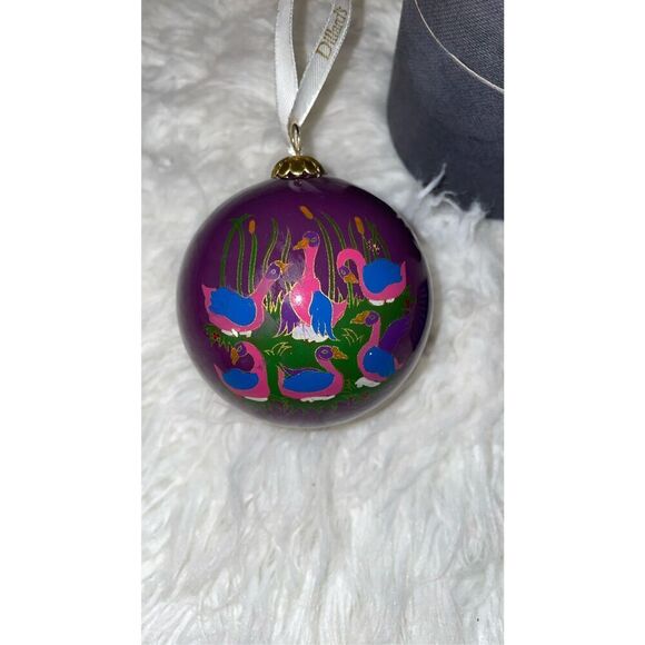 DILLARDS The Style Of Christmas Six Geese A Laying Glass Ornament 12 Days Xmas - Picture 1 of 16
